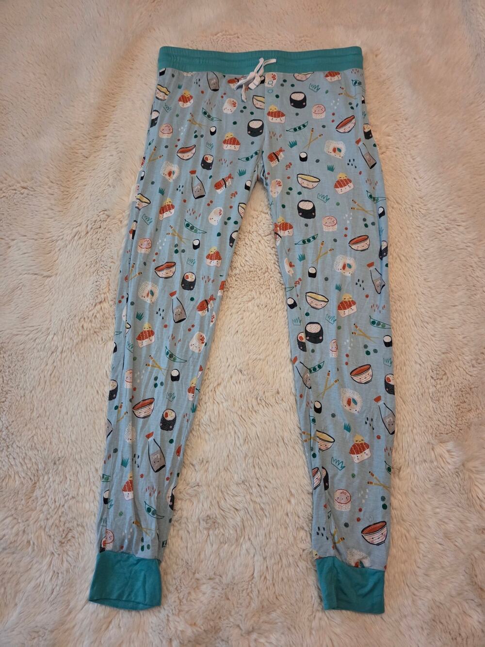 Little Sleepies Limited Edition Sushi Print Bamboo Pj Pants size Small